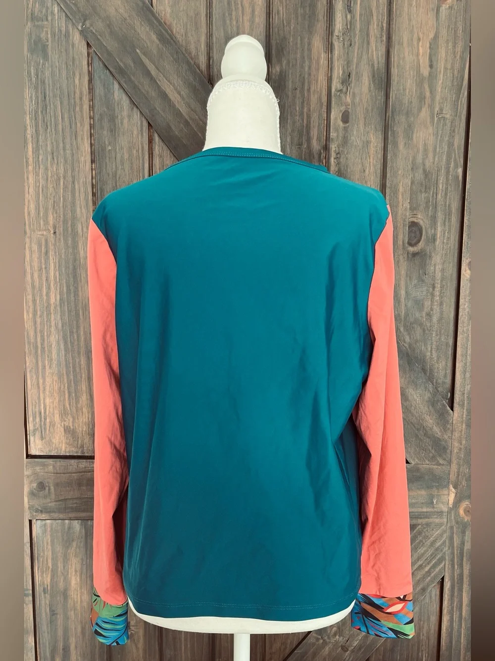 Seea Long Sleeve Rash Guard Swim Top Large Colorblock UPF Surf Beach